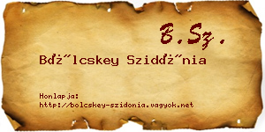 Bölcskey Szidónia névjegykártya